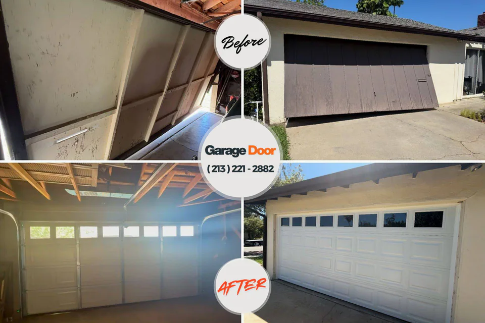 Before and after: garage door repair Latimer, MS
